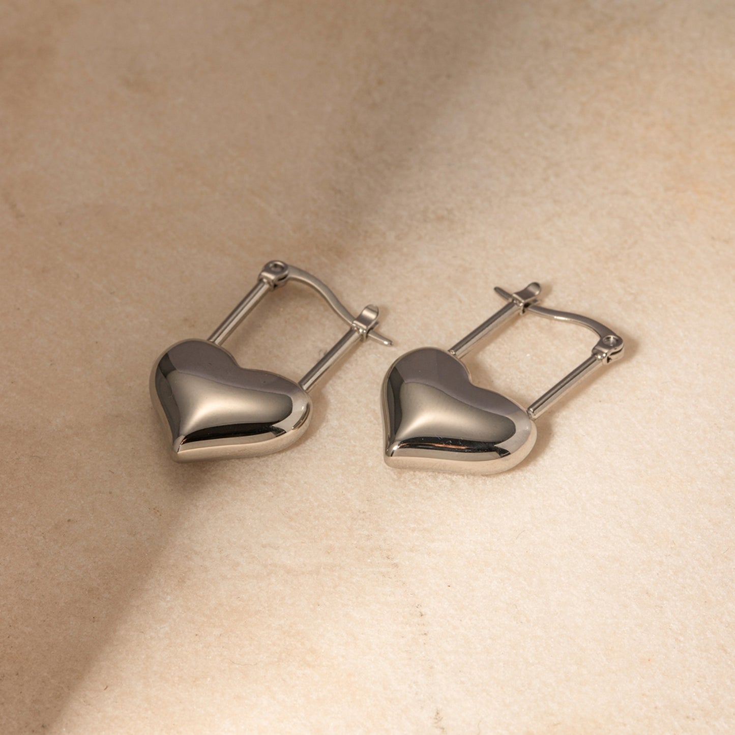 honeybee Mumford's Heart Lock Drop Earrings