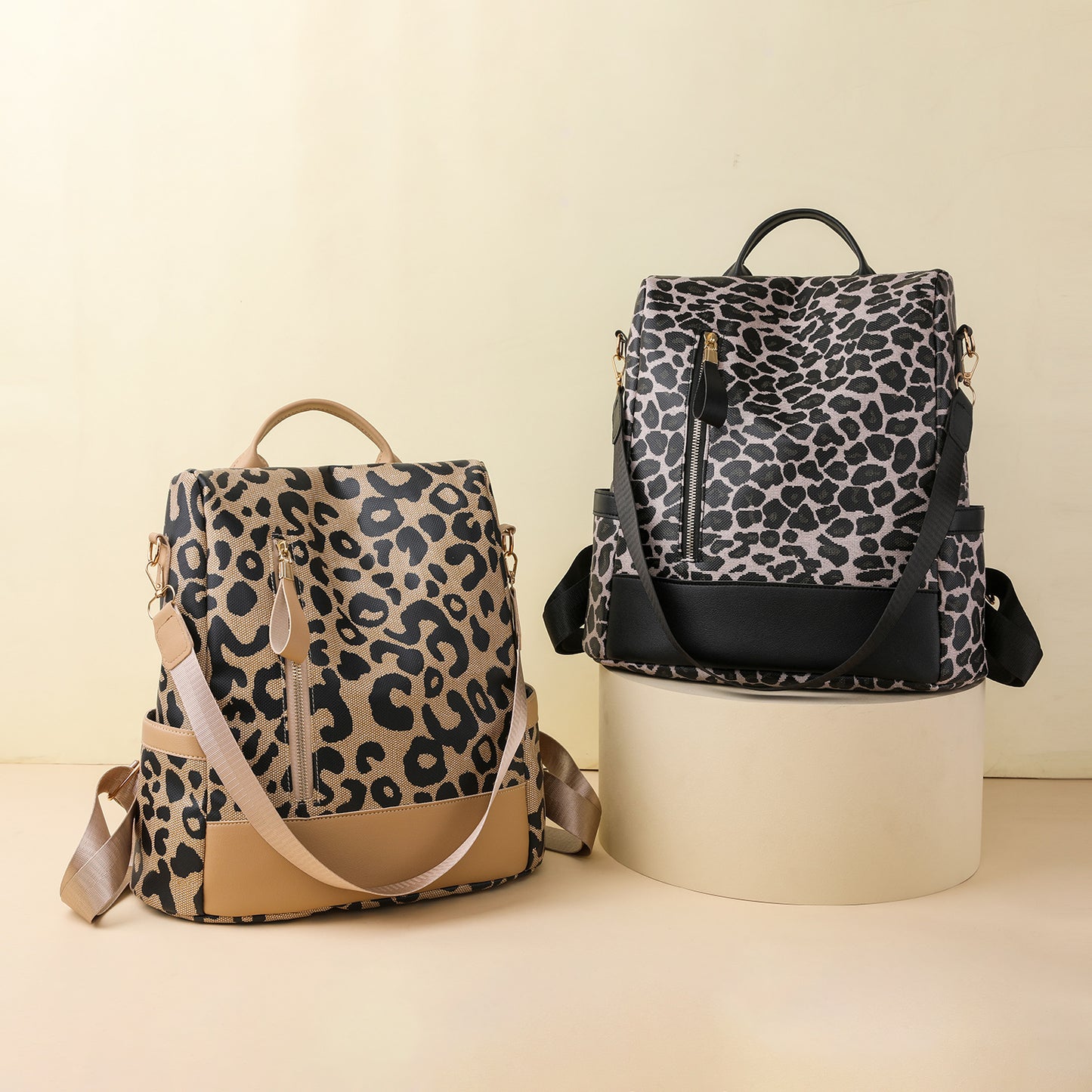 honeybee Mumford's Leopard Leather Backpack Bag