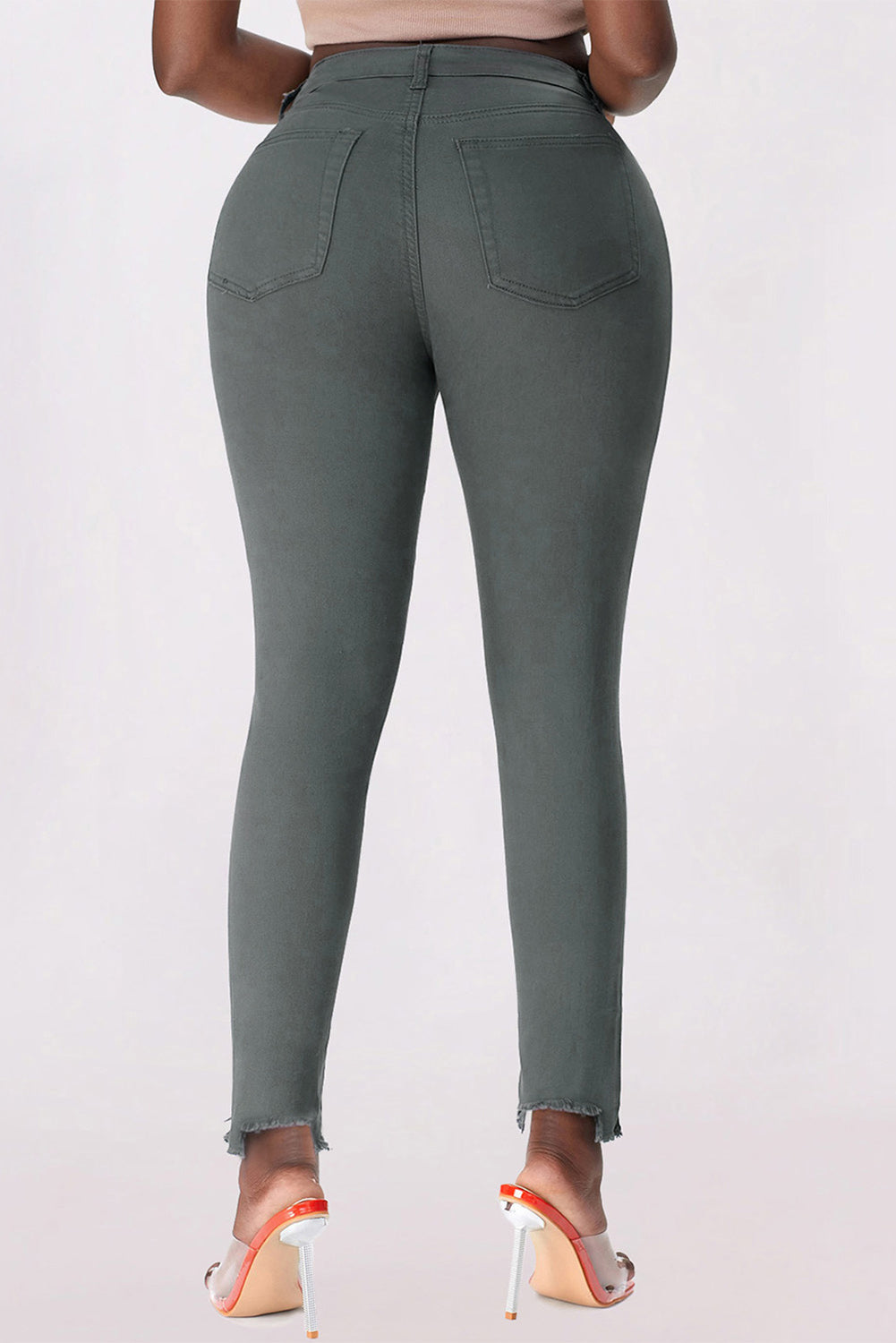 Honeybee Mumford's Gray or Moss green Hem Detail Skinny Jeans