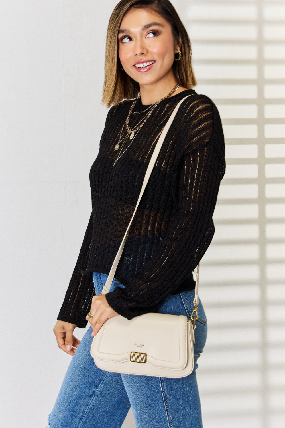 Honeybee Mumford's David Jones Leather Crossbody Bag