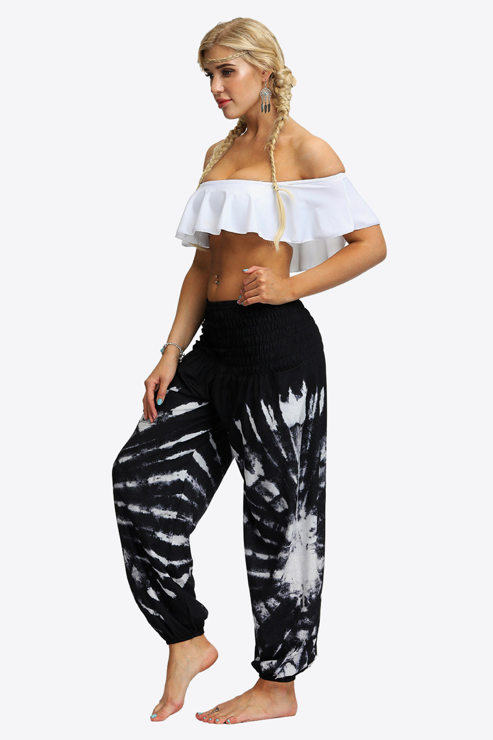 Honeybee Mumford's Tie-Dye Smocked Waist Pocket Joggers