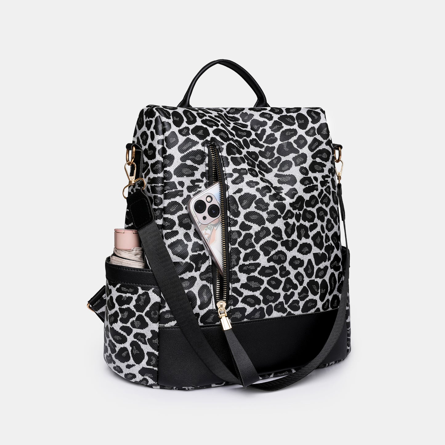 honeybee Mumford's Leopard Leather Backpack Bag