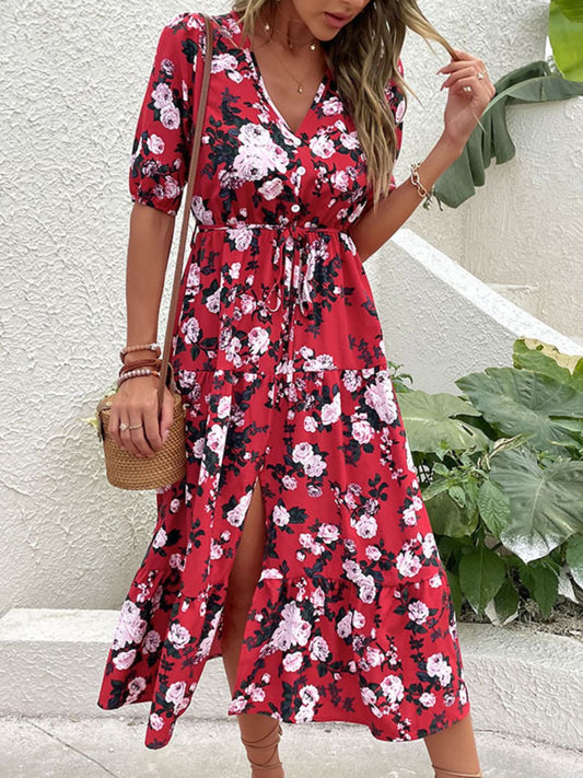 Honeybee Mumford's Floral Dress w/Split Tie-Waist