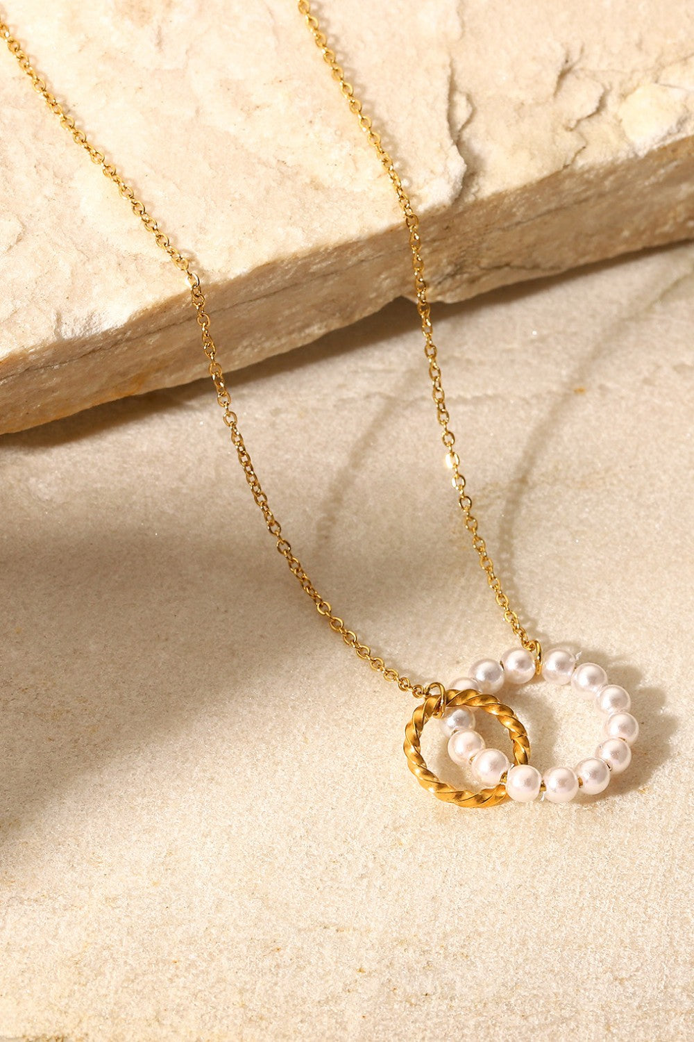 Honeybee Mumford's Pearl Hoop Link Pendant Necklace