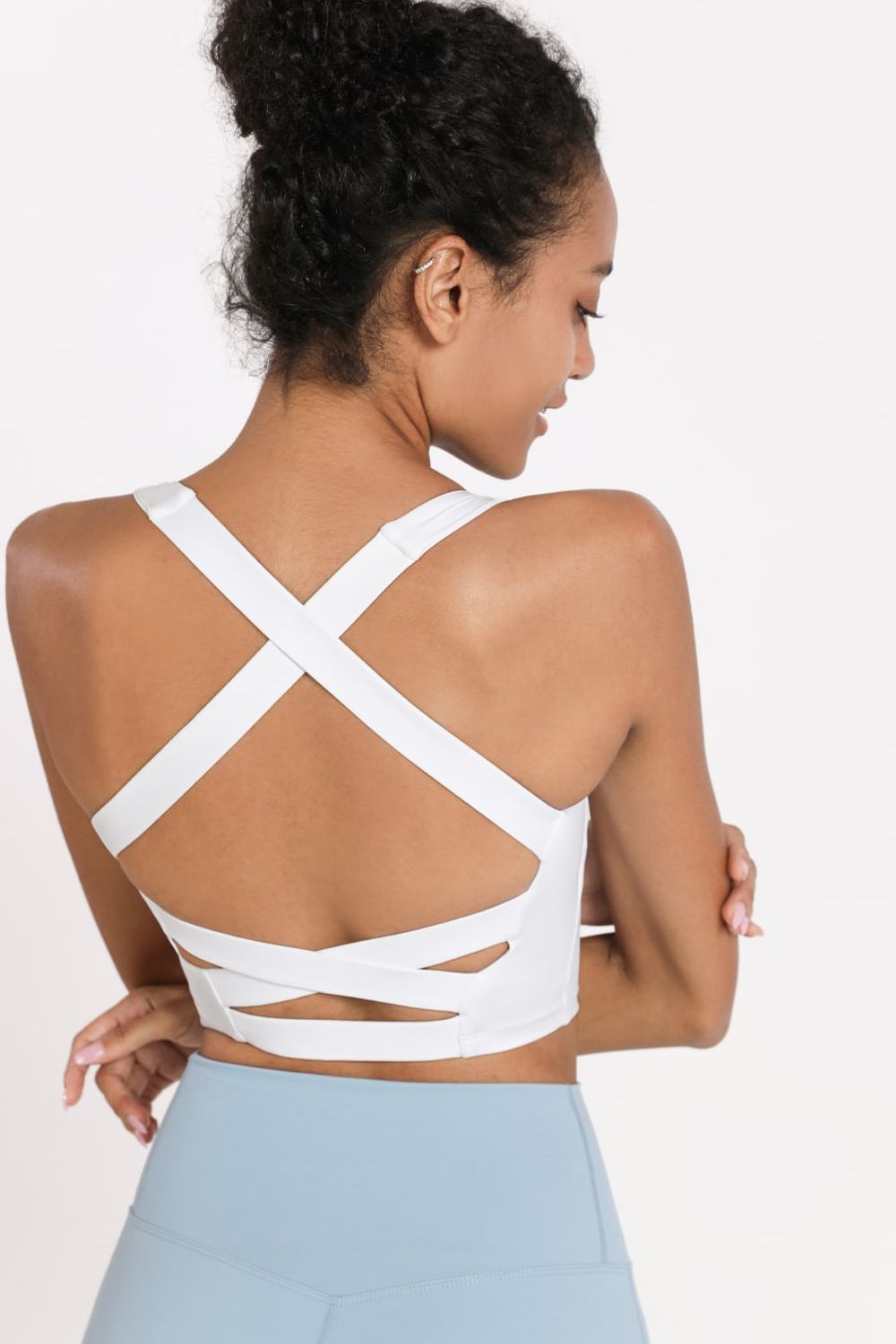 Honeybee Mumford's Crisscross Open Back Cropped Sports Cami