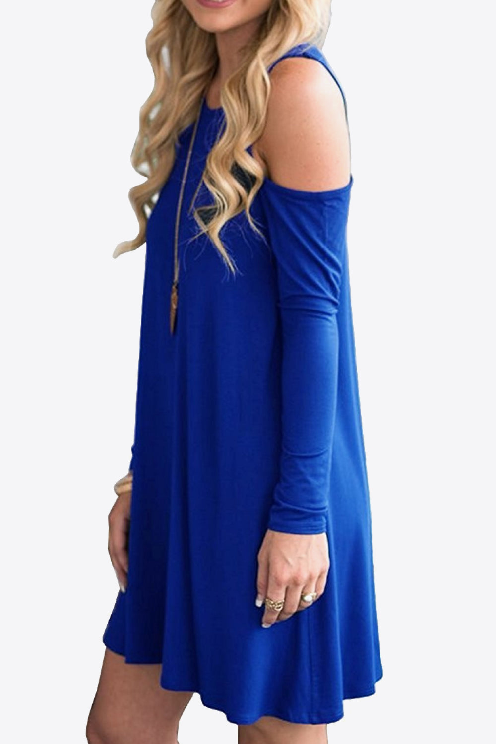 Honeybee Mumford's Cold-Shoulder Long Sleeve Round Neck Dress