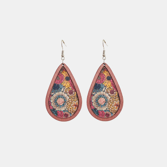 honeybee Mumford's Floral Wood Teardrop Earrings