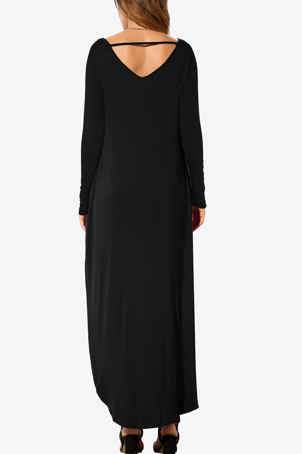 Honeybee Mumford's Split Long Sleeve V-Neck Maxi Dress