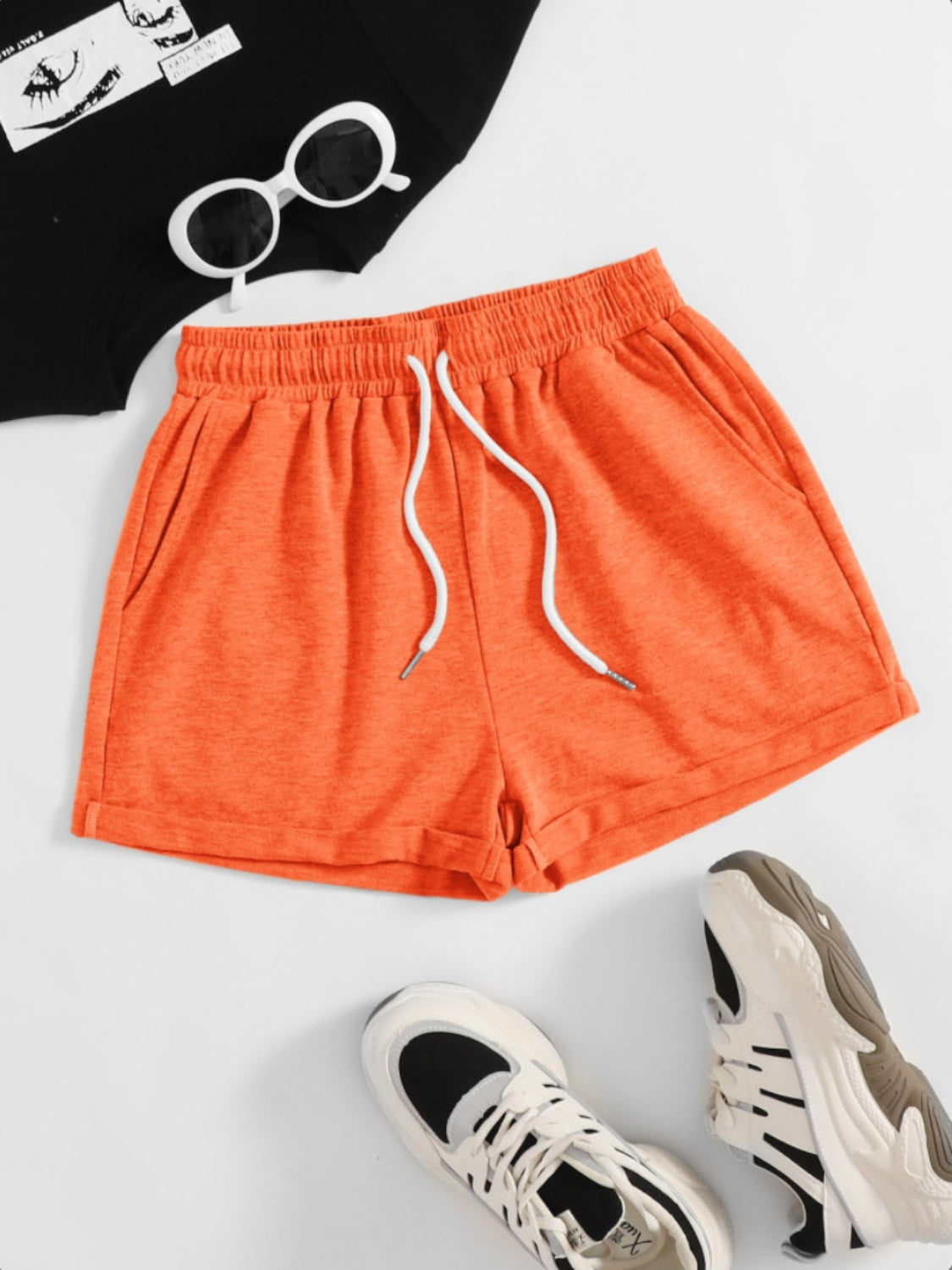 Honeybee Mumford's Drawstring Pocketed Elastic Waist Shorts