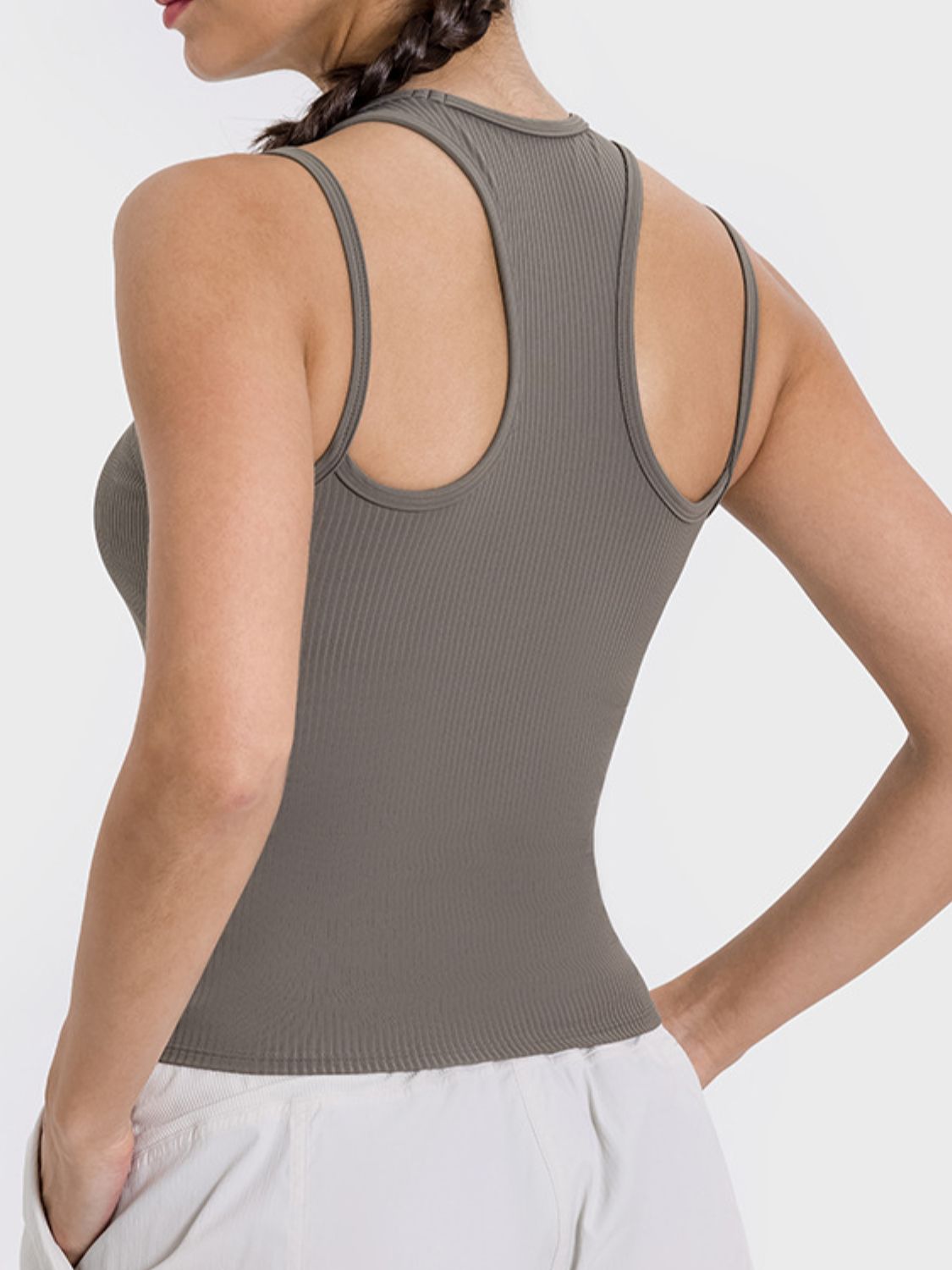 Honeybee Mumford's Cutout Round Neck Racerback Active Tank