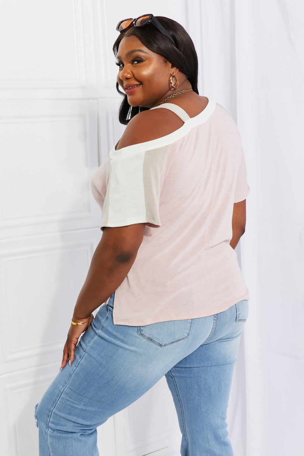 Honeybee Mumford's Light Pink Shoulder Tee