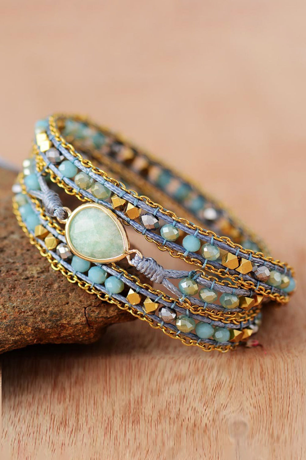 honeybee Mumford's Teardrop Shape Triple Layer Beaded Bracelet