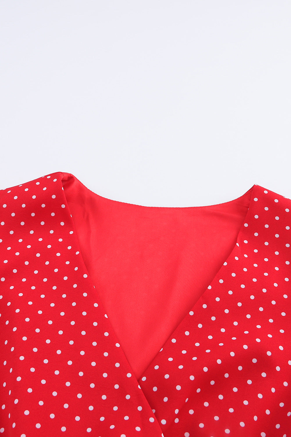 Honeybee Mumford's Polka Dot Surplice Necktie Waist Dress