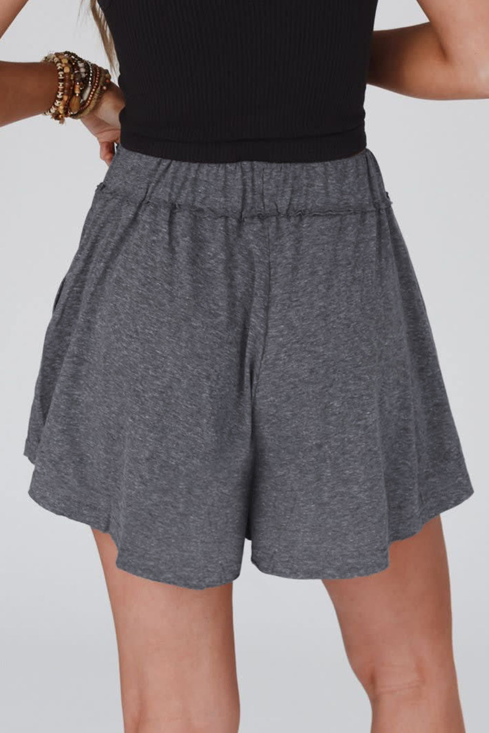 Honeybee Mumford's Gray Elastic Waist Culotte Shorts