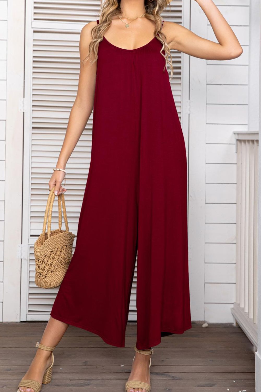 Honeybee Mumford's Spaghetti Strap Scoop Neck Jumpsuit