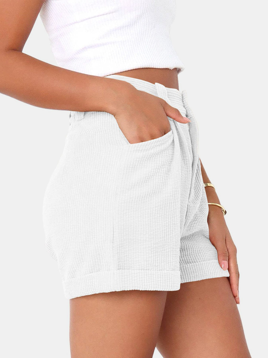 Honeybee Mumford's Full Size High Waist Shorts with Pockets