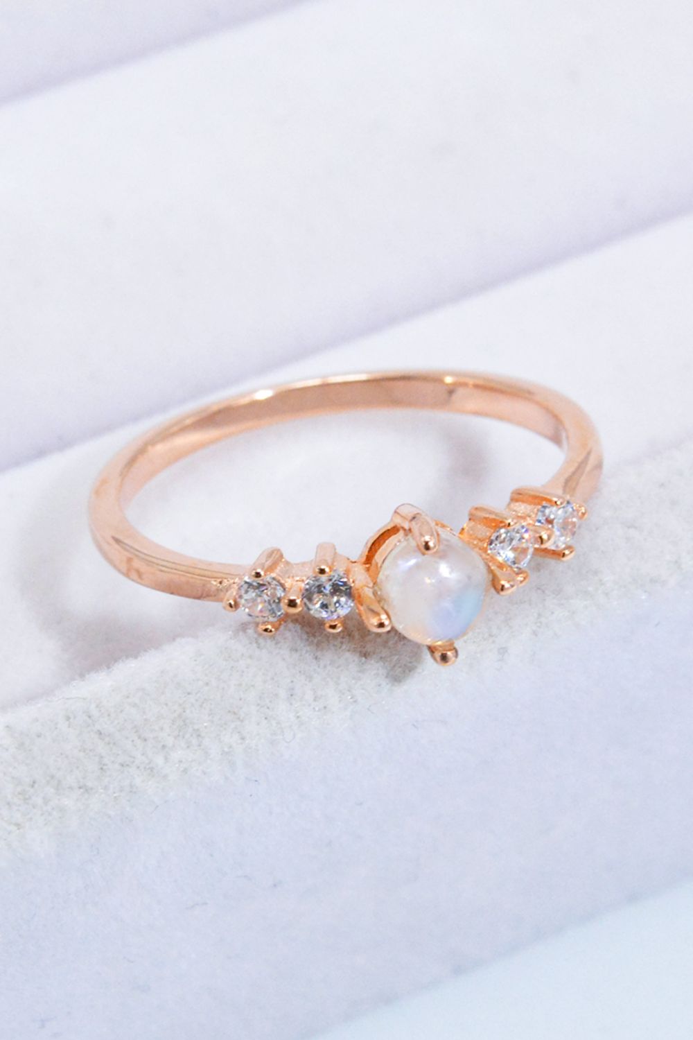 Honeybee Mumford's Natural Moonstone and 18K Rose Gold-Plated Ring