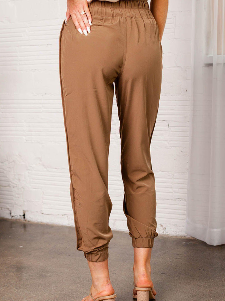 Honeybee Mumford's Elastic Waist Cropped Pants with Pockets