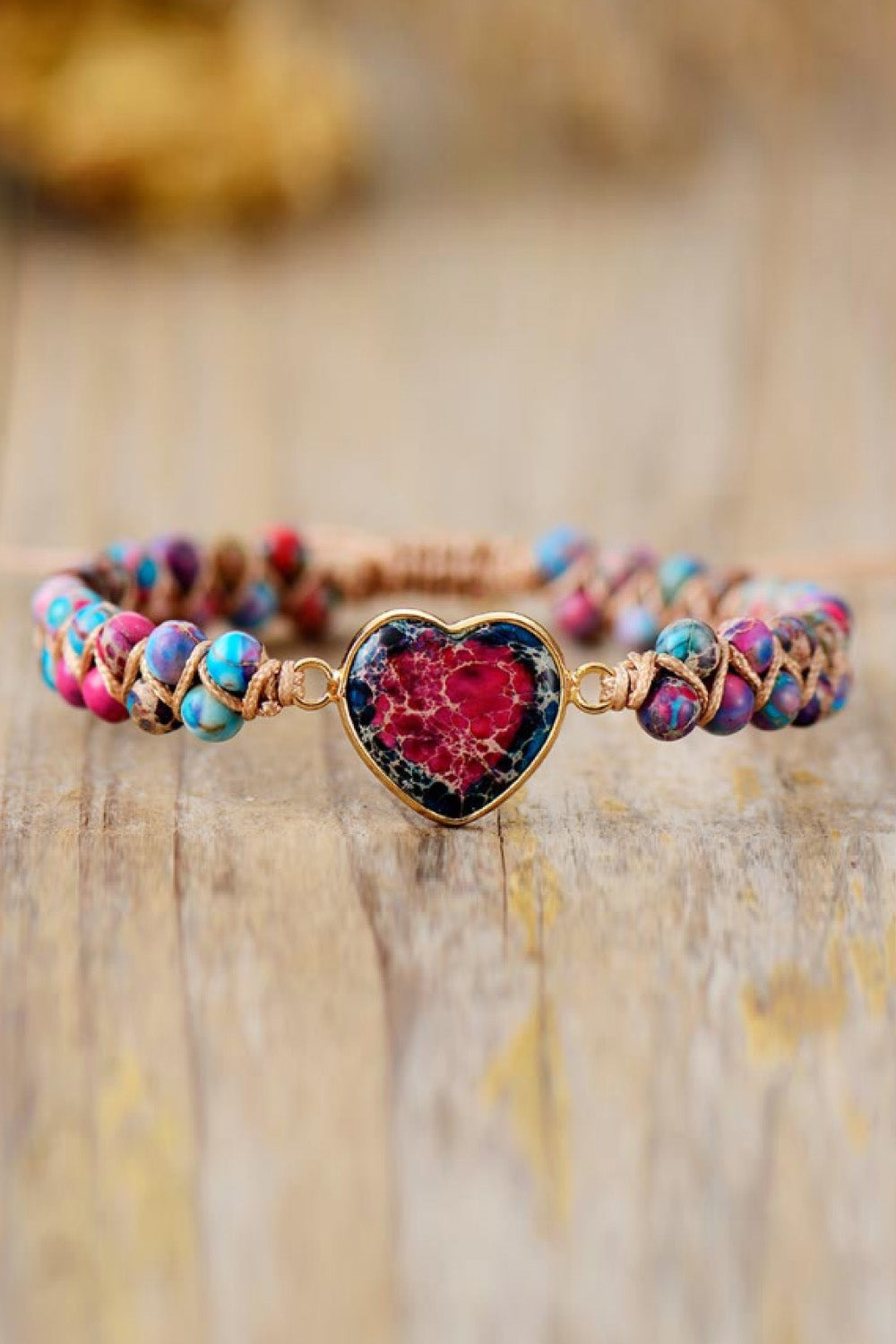 honeybee Mumford's Heart Shape Natural Stone Bracelet