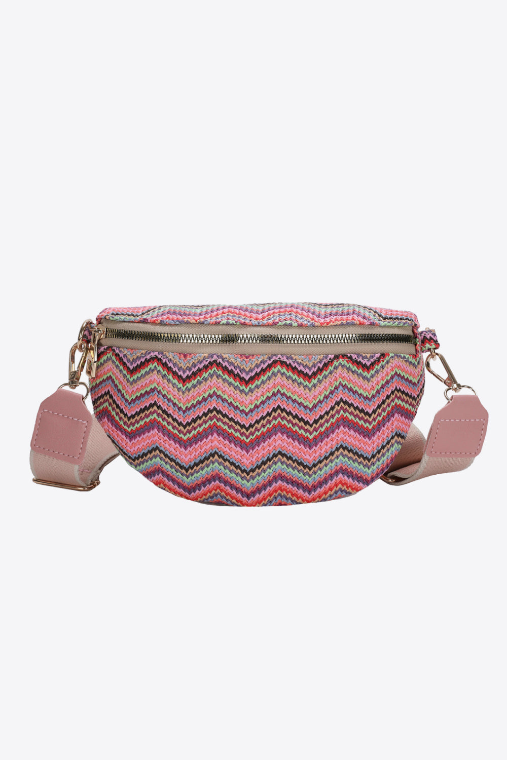 honeybee Mumford's Chevron Straw Sling Bag