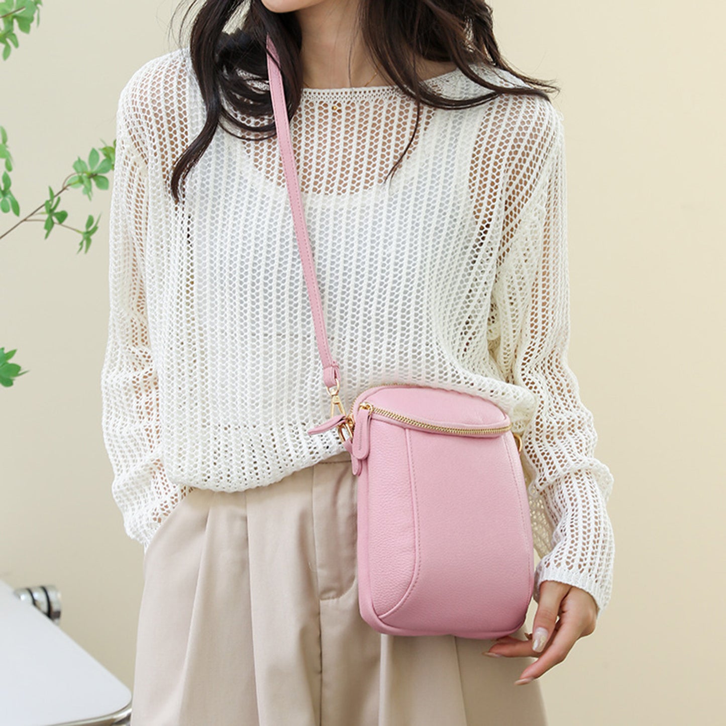 Honeybee Mumford's Small Leather Crossbody Bag