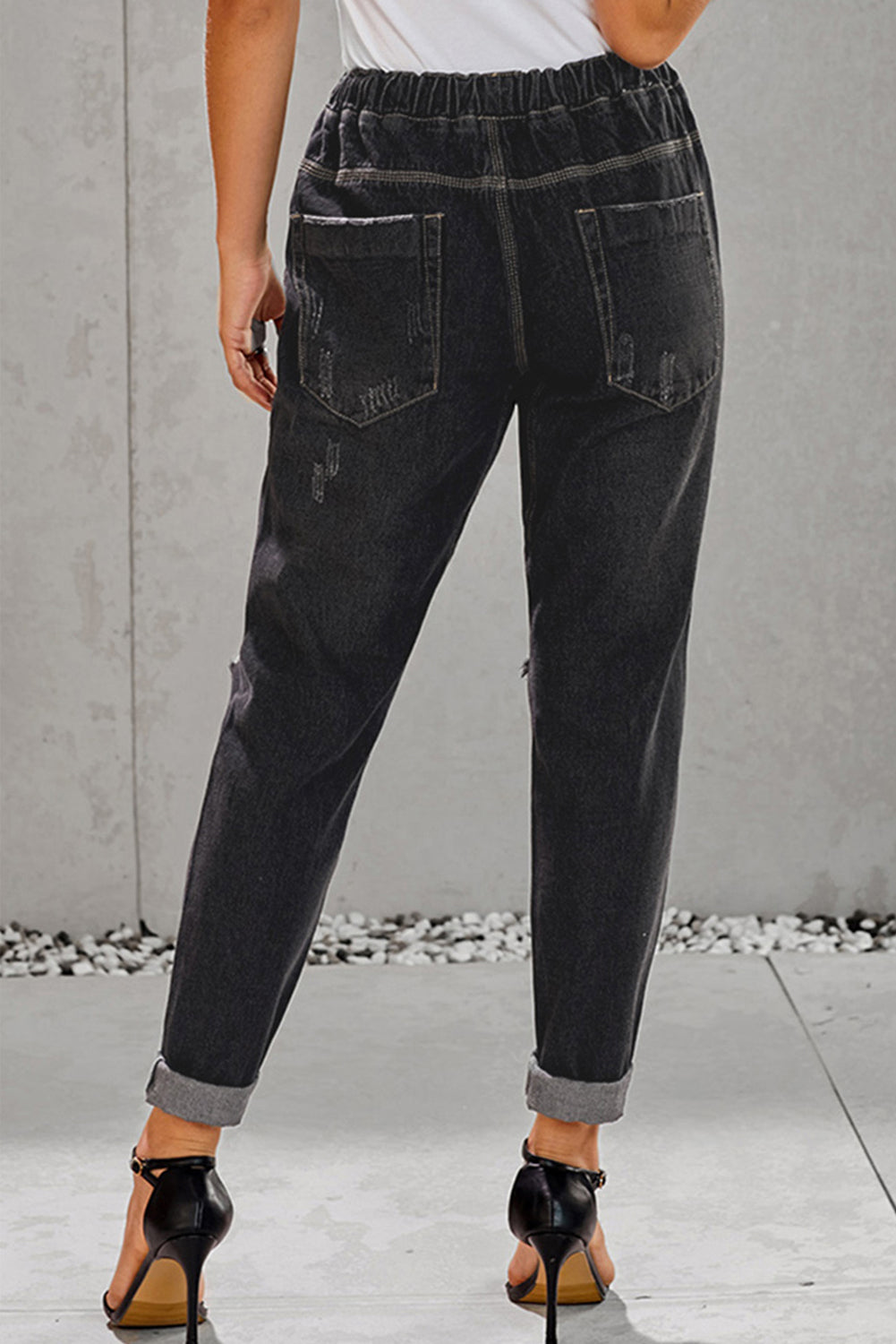 Honeybee Mumford's blue or black Drawstring Denim Joggers