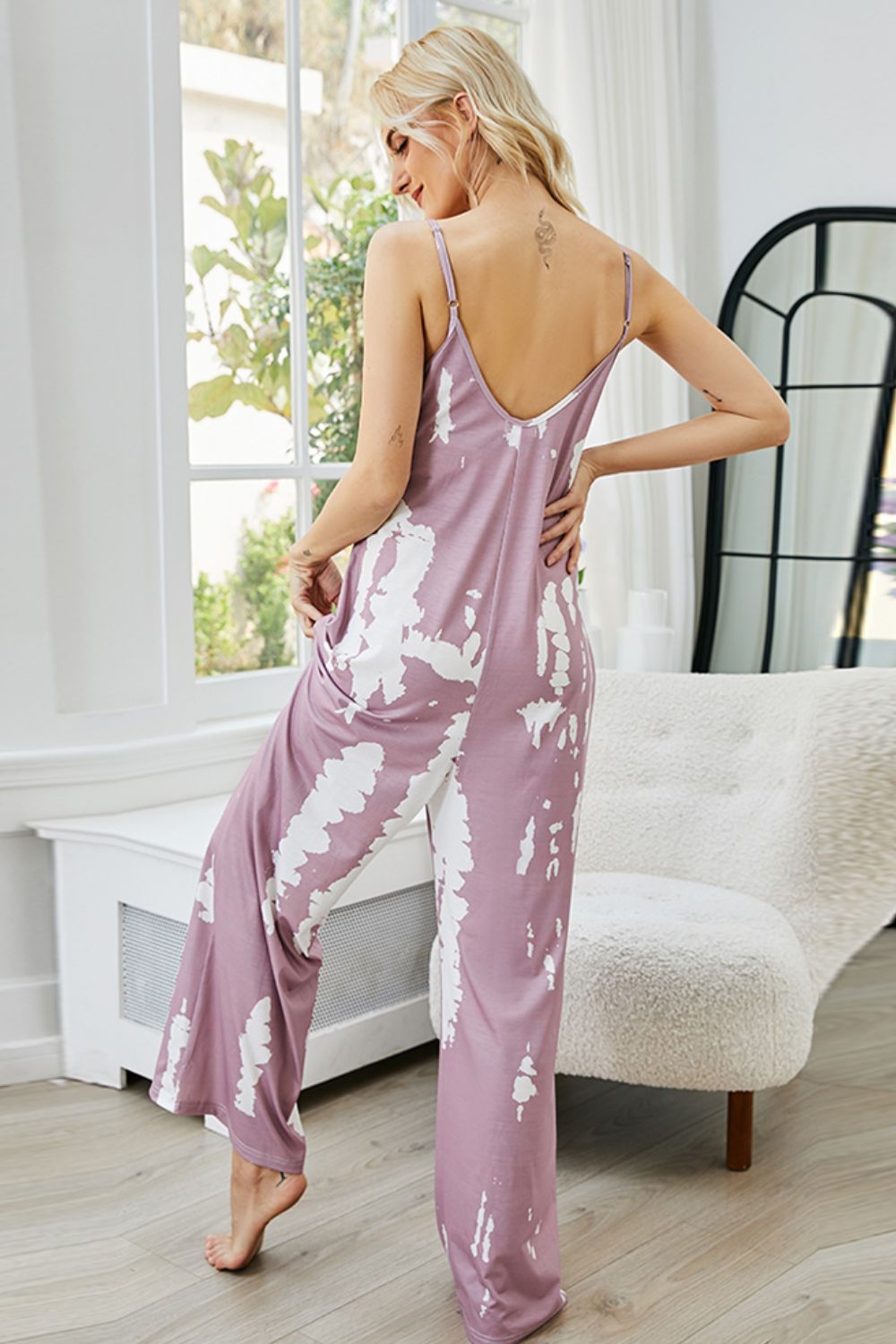 Honeybee Mumford's Tie-Dye Spaghetti Strap Jumpsuit with Pockets