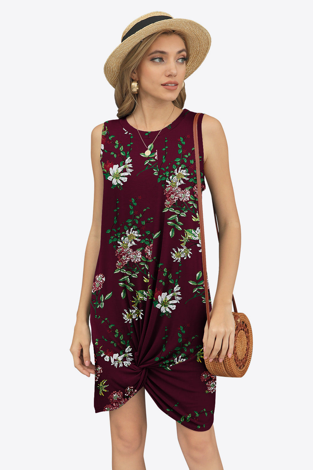 Honeybee Mumford's Tie-Dye Twisted Round Neck Sleeveless Dress