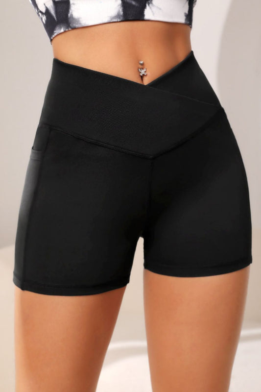 Honeybee Mumford's Wide Waistband Active Shorts with Pocket