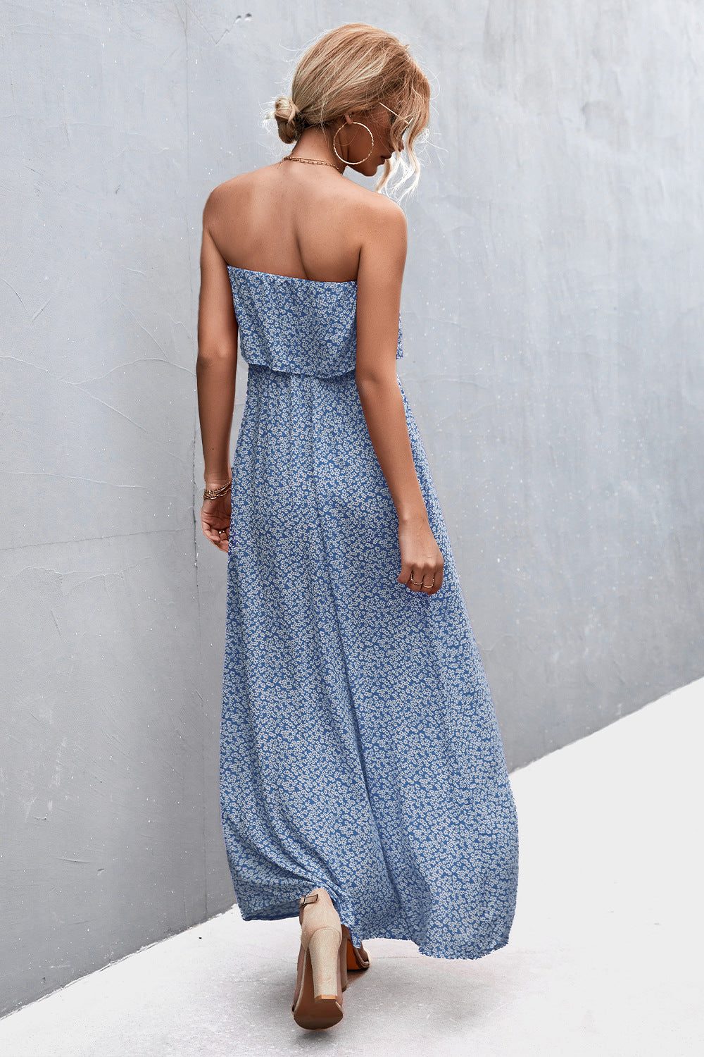 Honeybee Mumford's Strapless Split Maxi Dress