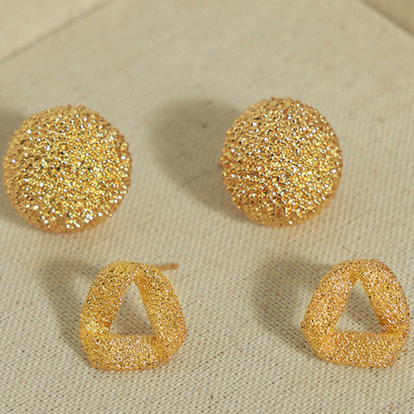 honeybee Mumford's Gold-Plated Geometric Stud Earrings