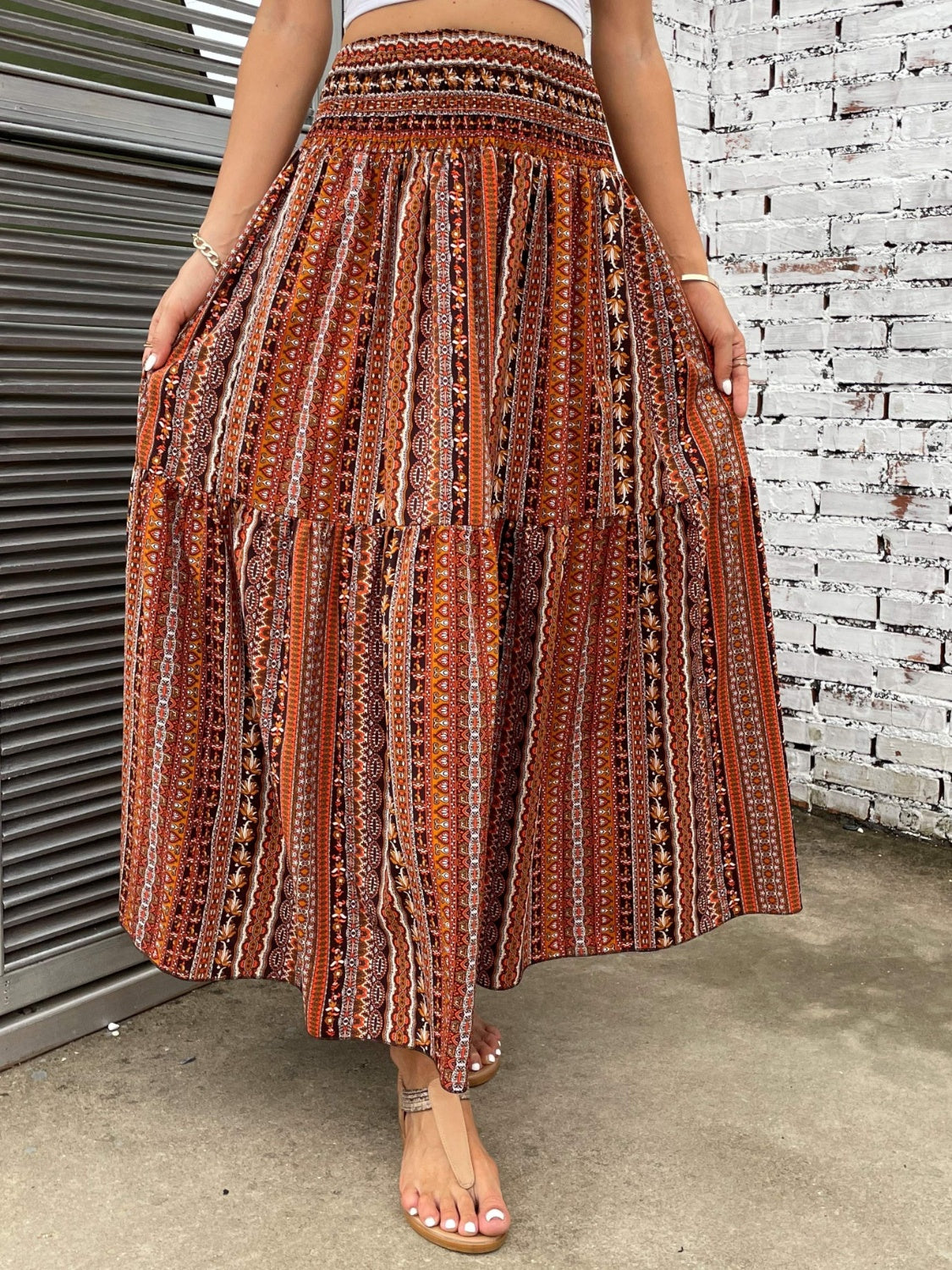 Honeybee Mumford's Printed Elastic Waist Maxi Skirt