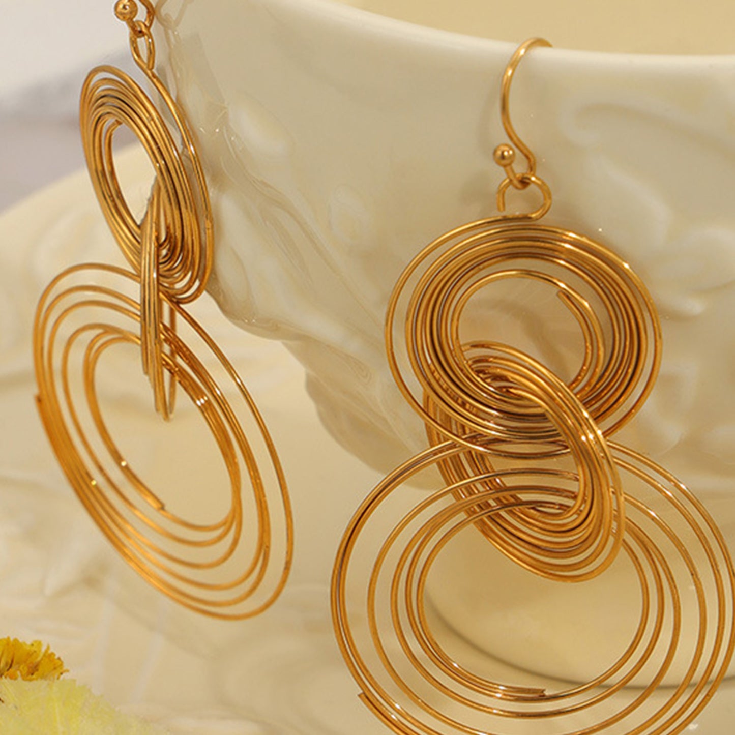 honeybee Mumford's Multi-Layered Round Shape Earrings