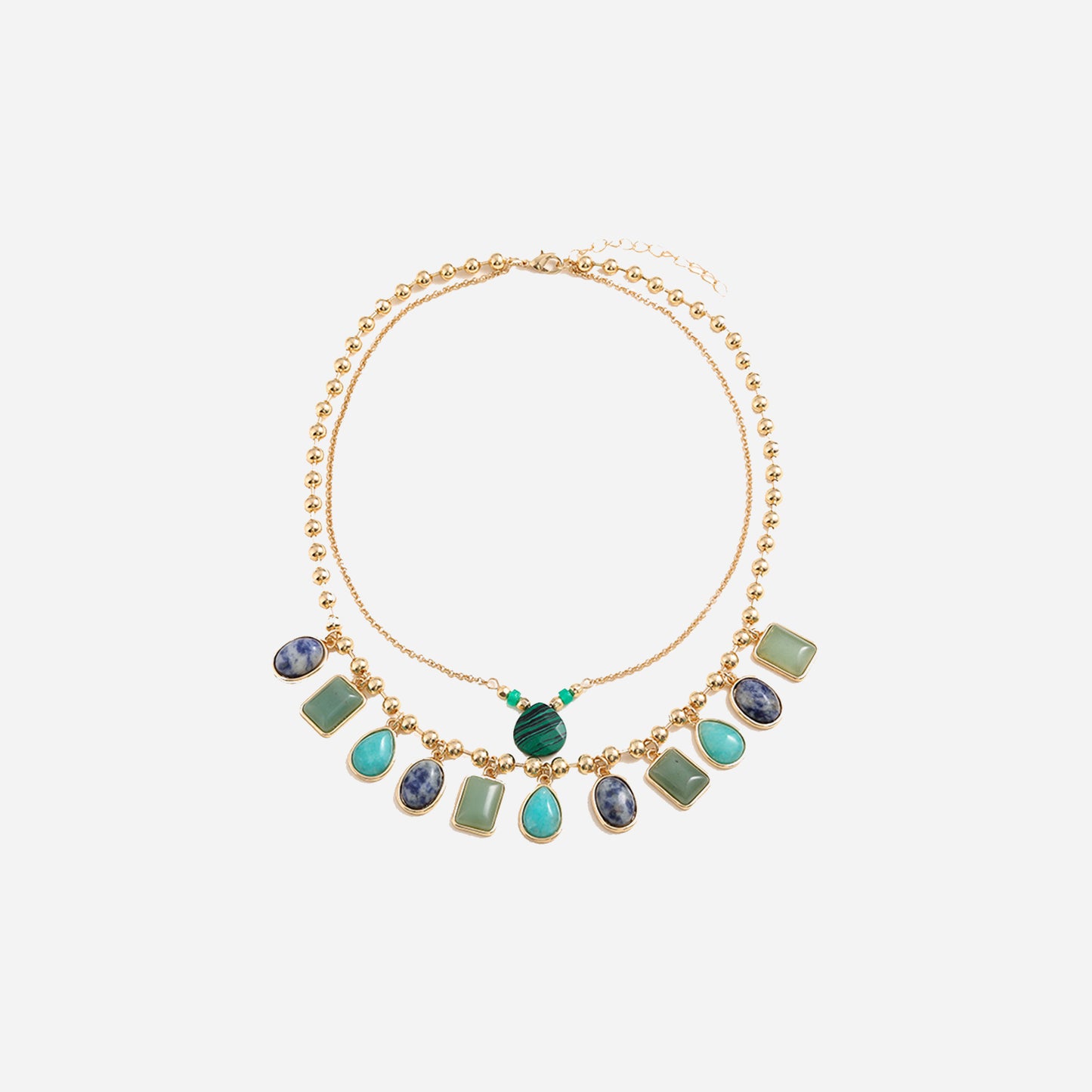 Honeybee Mumford's Geometric Alloy Double-Layered Necklace