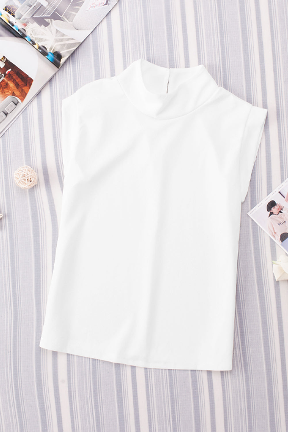 Honeybee Mumford's Mock Neck Cap Sleeve Blouse