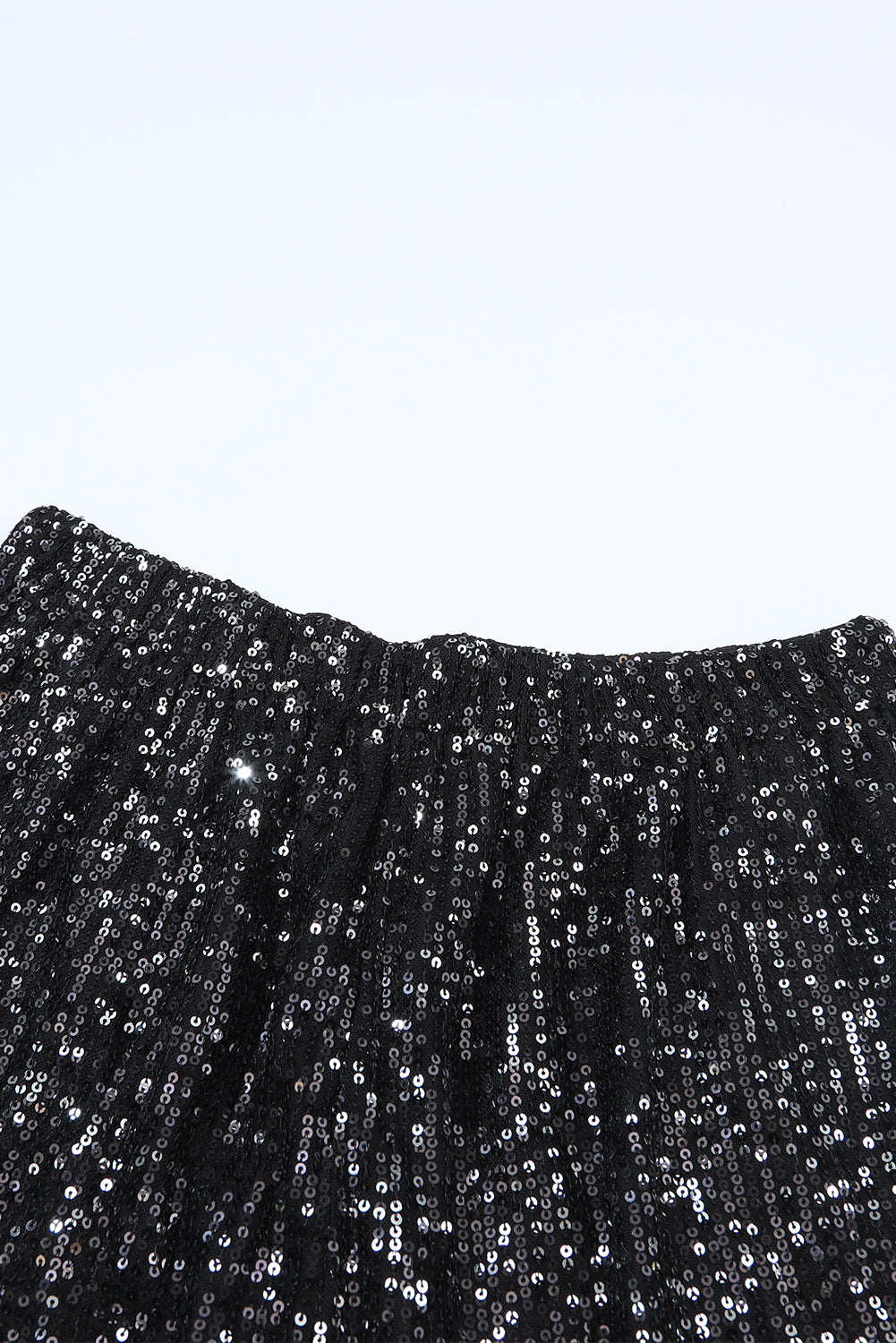 Honeybee Mumford's Black Sequin Straight Leg High Waist Casual Shorts