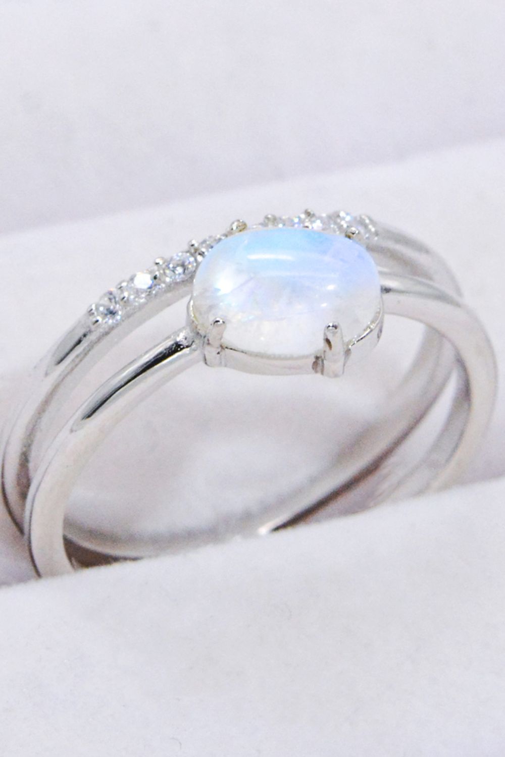 Honeybee Mumford's Natural Moonstone and Double-Layered Ring