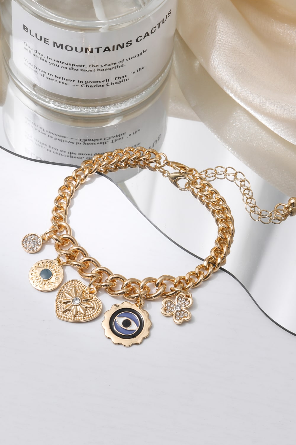 honeybee Mumford's Multi-Charm Chunky Chain Bracelet