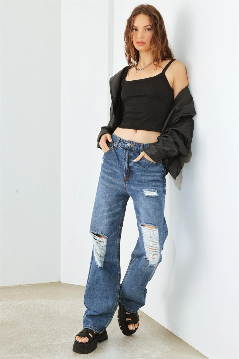 Honeybee Mumford's Distressed High Waist Jeans