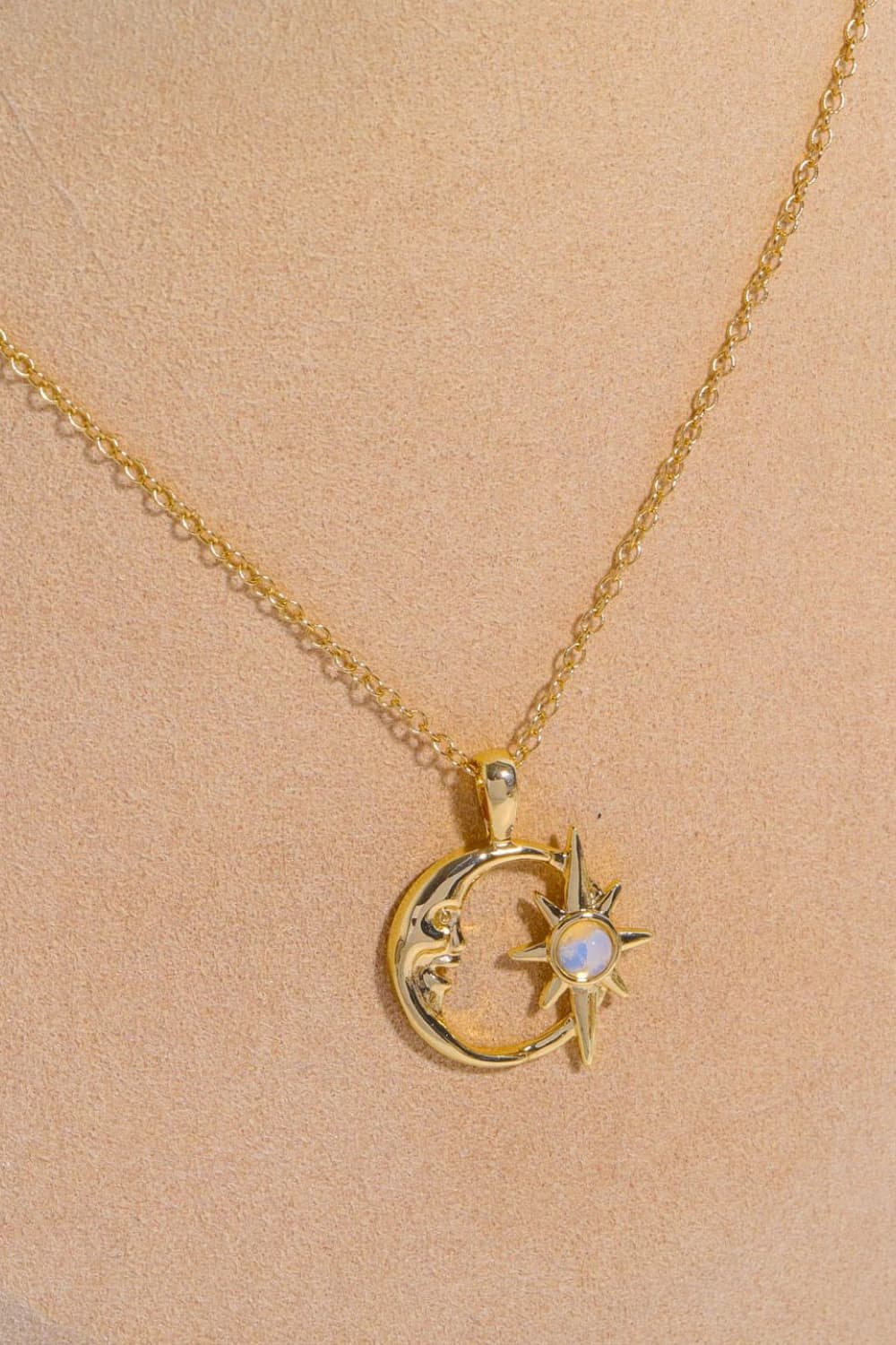 Honeybee Mumford's 14K Gold-Plated Moon & Star Shape Pendant Necklace