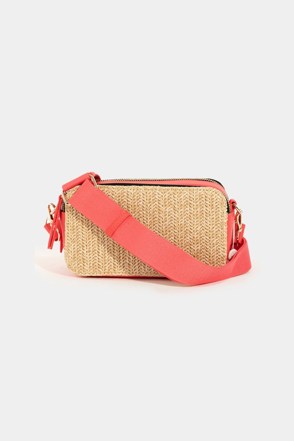 Honeybee Mumford's Straw Contrast Crossbody Bag