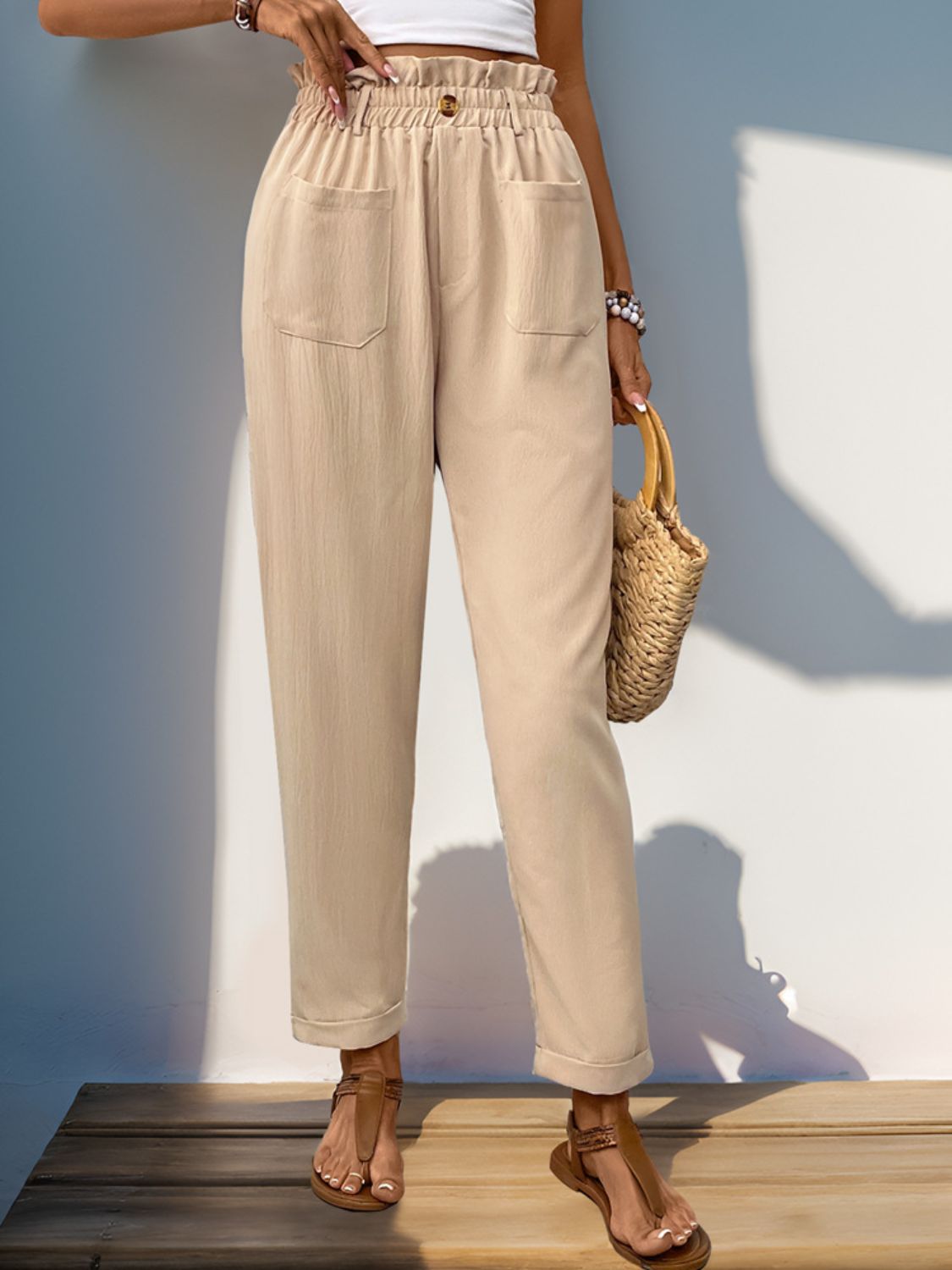 Honeybee Mumford's Frill High Waist Pants with Pockets