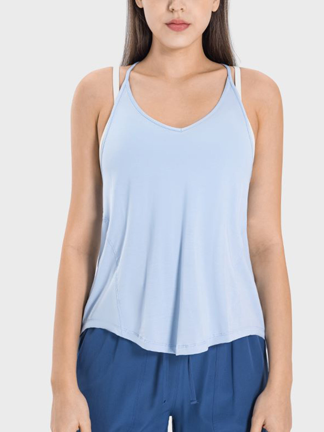 Honeybee Mumford's Slit Spaghetti Strap Scoop Neck Active Cami