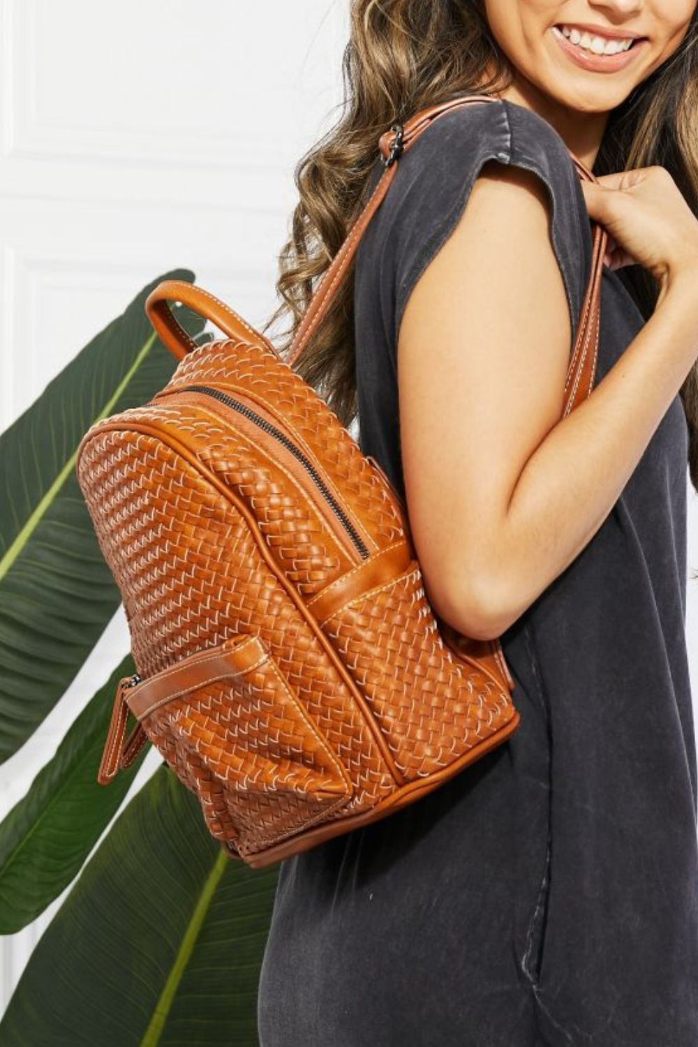 honeybee Mumford's Faux Leather Woven Backpack