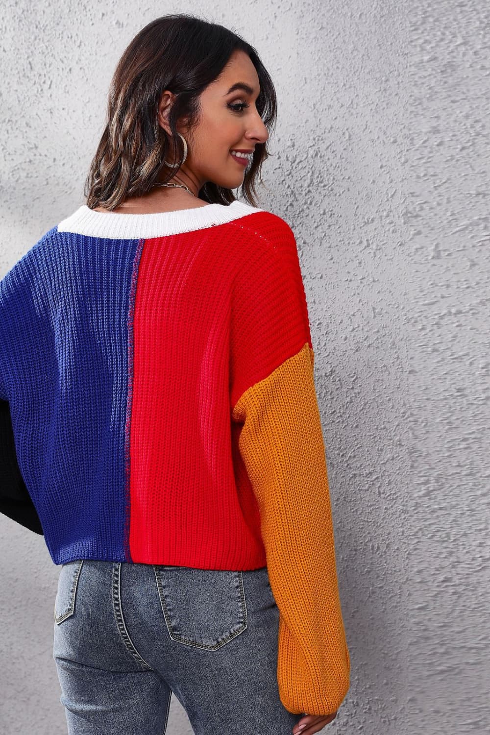 Honeybee Mumford's Color Block Ribbed Long Sleeve Cardigan