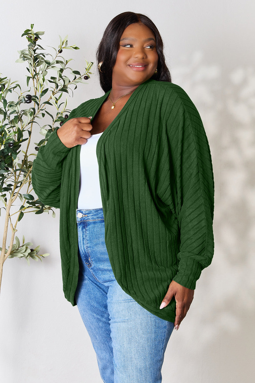 honeybee Mumford's Ribbed Cocoon Cardigan( Black, Khaki, Dark Blue and more )