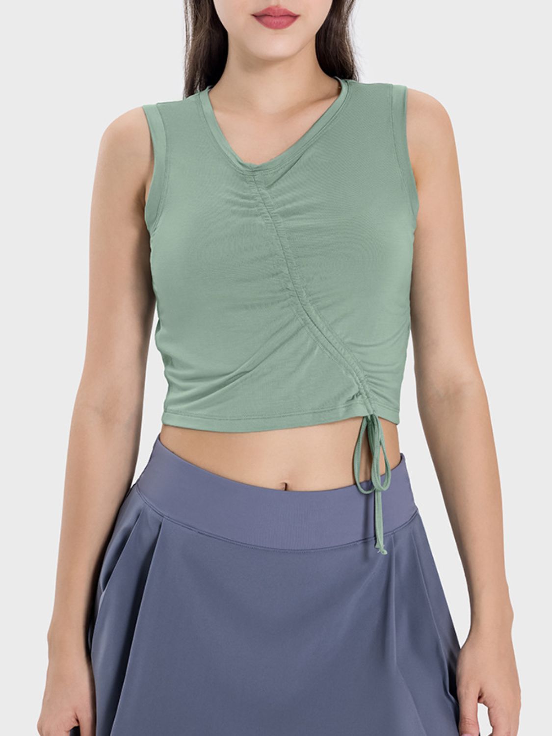 Honeybee Mumford's Drawstring Ruched Wide Strap Active Tank