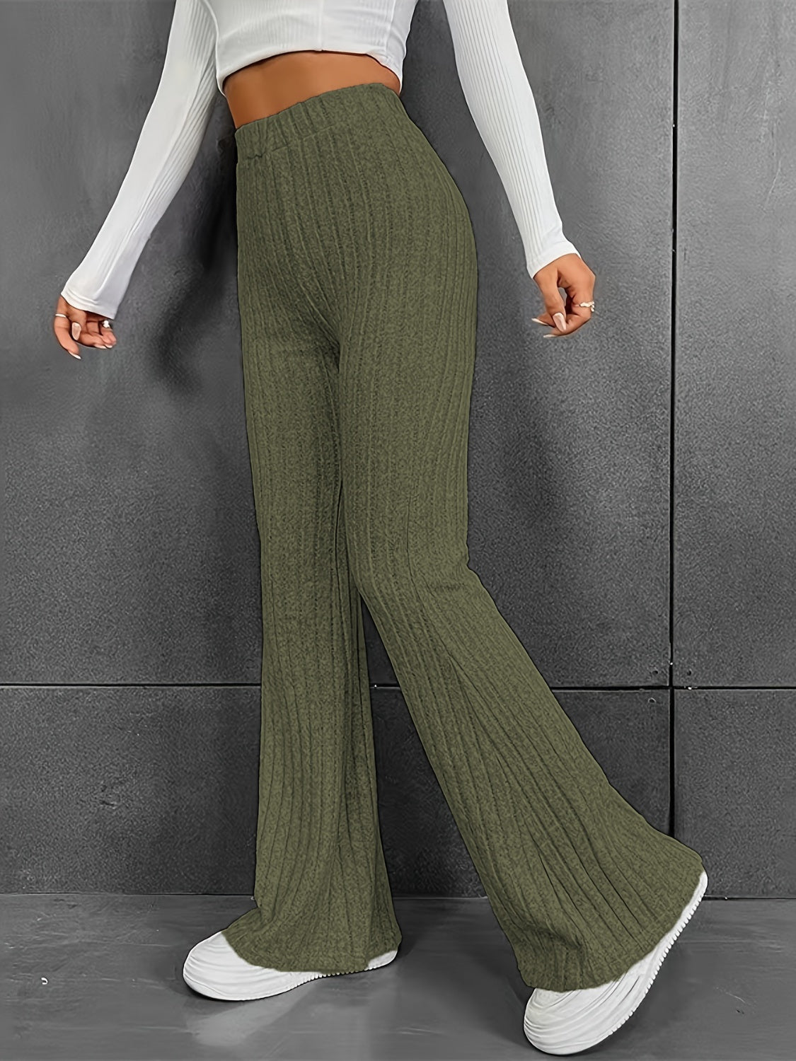 Honeybee Mumford's Ribbed High Waist Bootcut Pants