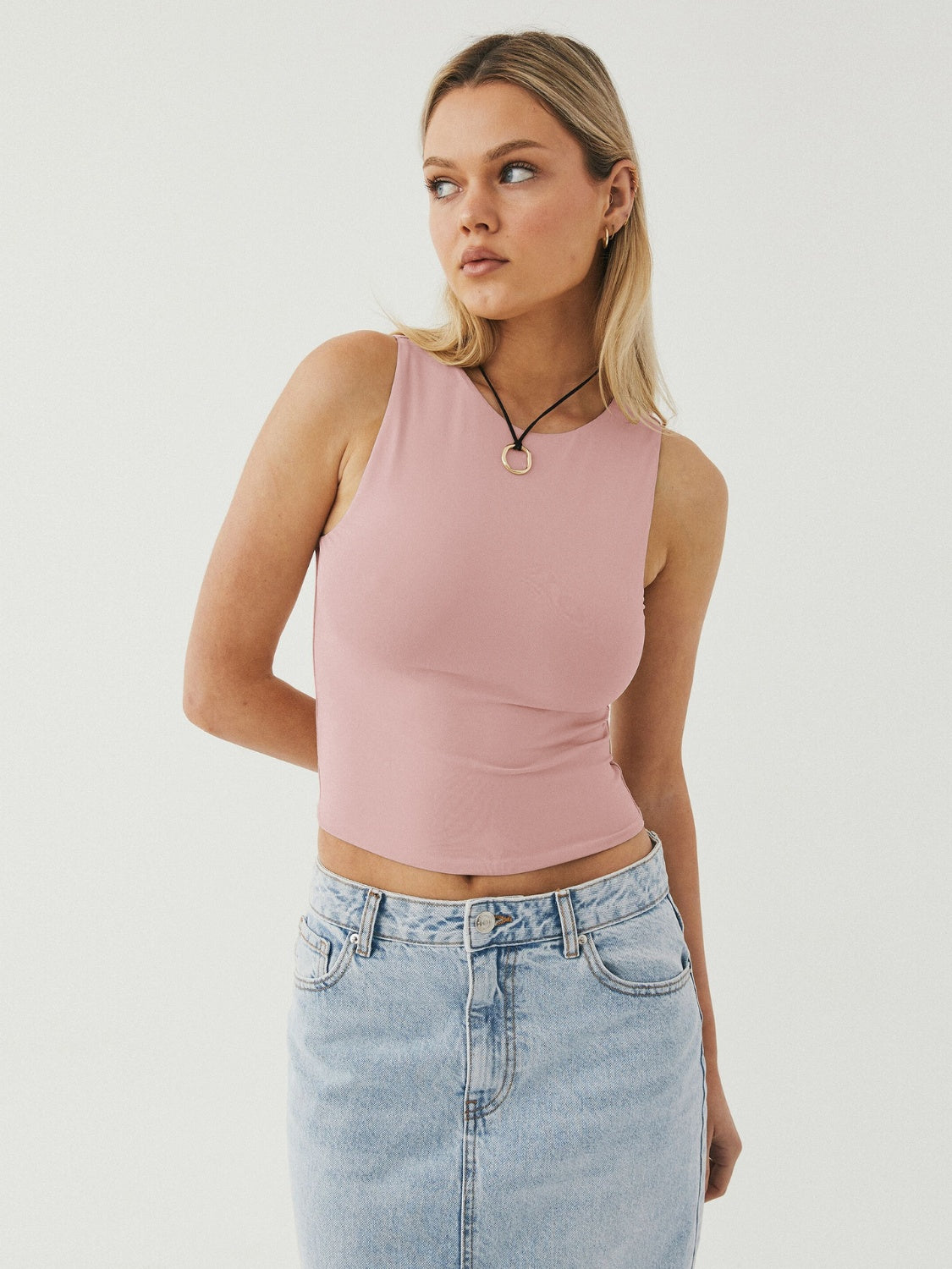 Honeybee Mumford's Round Neck Cropped Tank