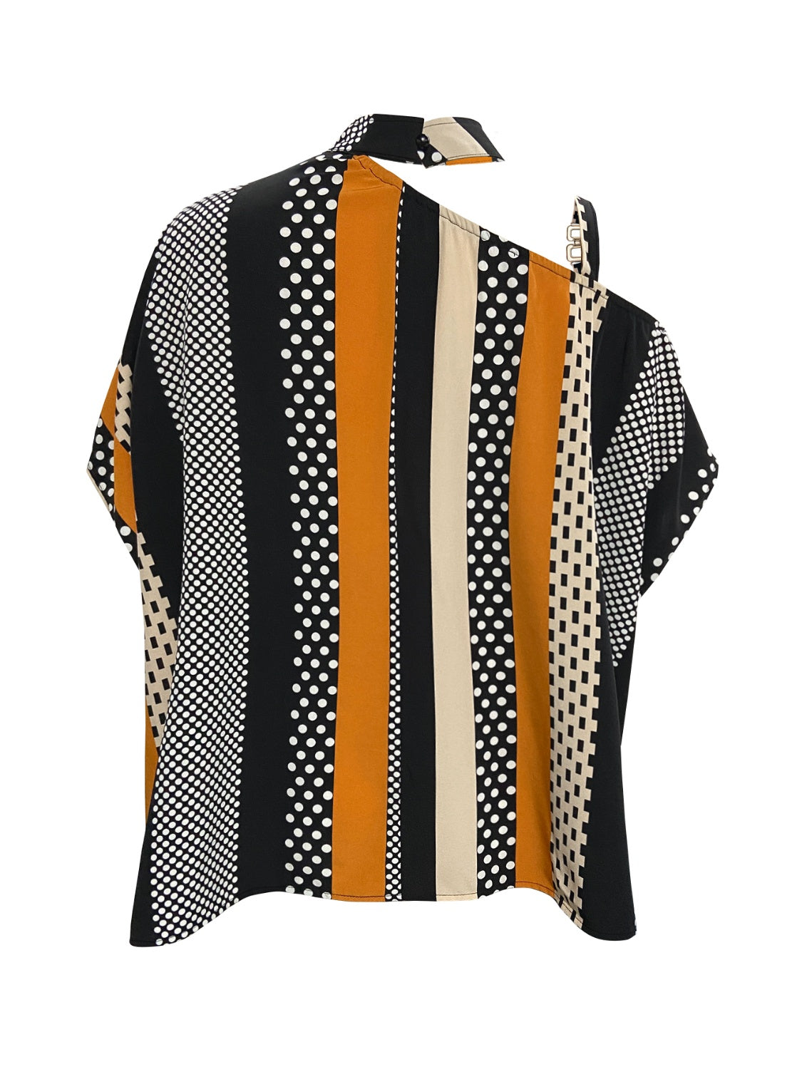 Honeybee Mumford's Cutout Color Block Mock Neck Blouse